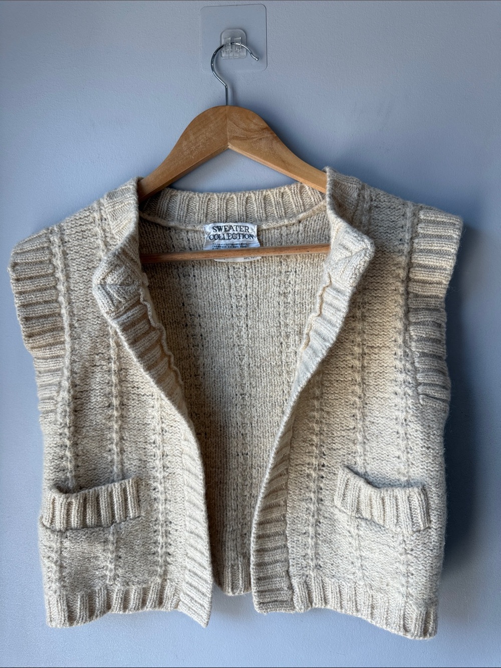 Vintage Penny Lane 70s Boho Wool Silk Campus Cardigan Crop Vest